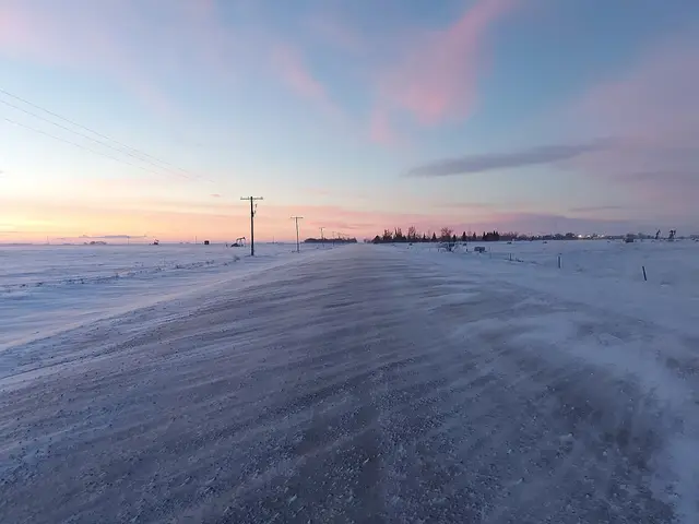 Highway 604 at dawn in winter